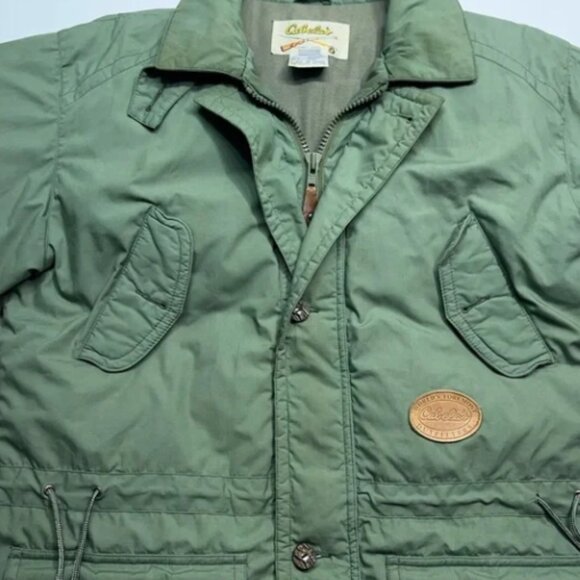 Cabela's Goose Down Field Jacket Mens Medium Fleece Lined Removable Hood READ - Picture 3 of 16